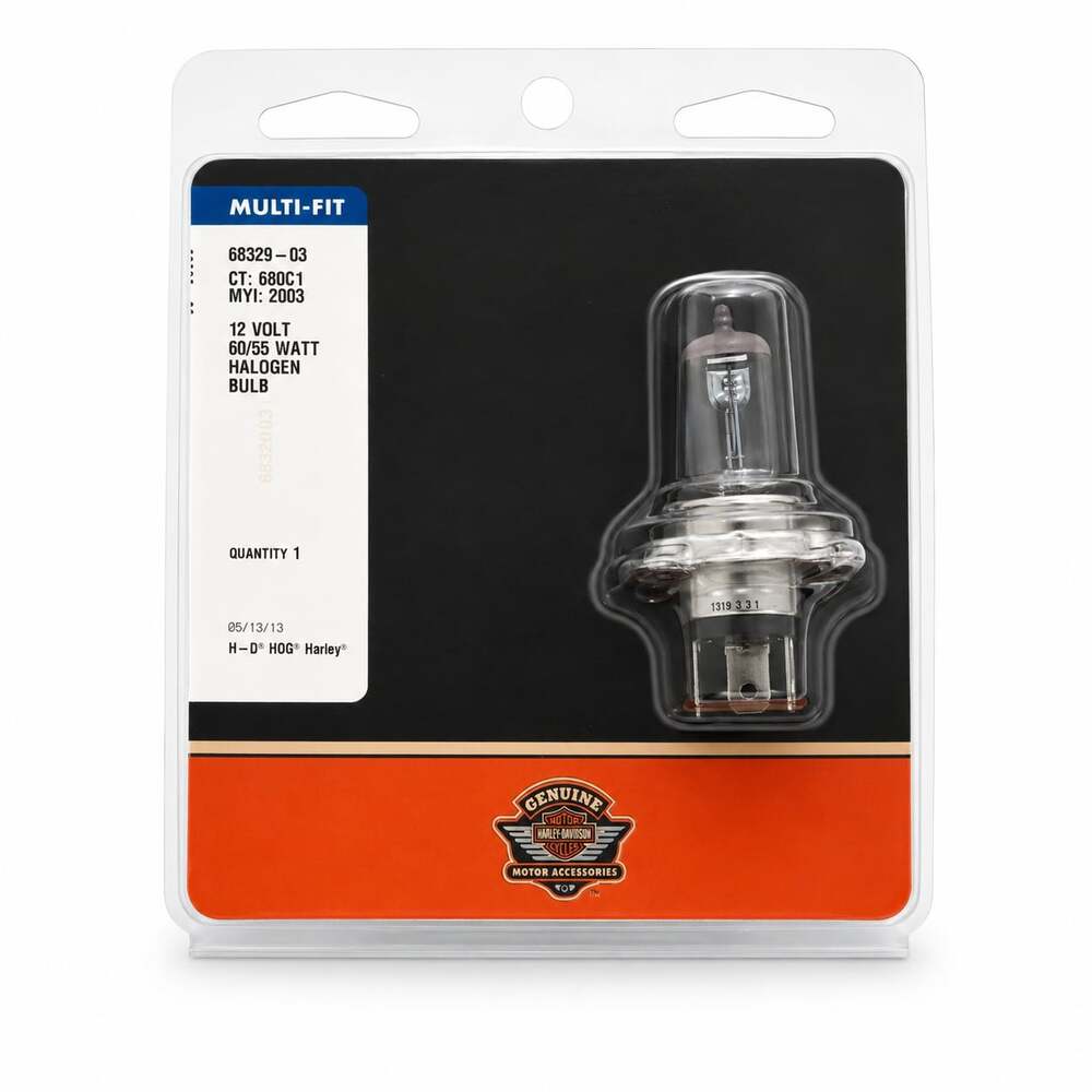 Harley-Davidson 68329-03 High Output 12 Volt 60/55 Watt Halogen Headlamp Bulb